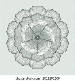 Green abstract linear rosette. Vector Illustration. Detailed. 