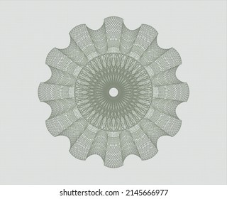 Green abstract linear rosette. Vector Illustration. Detailed. 