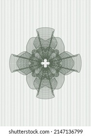 Green abstract linear rosette. Vector Illustration. Detailed. 