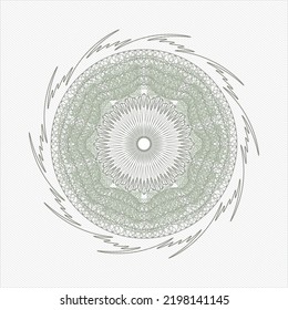 Green abstract linear rosette. Vector Illustration. Detailed. 