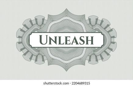 Green Abstract Linear Rosette. Vector Illustration. Detailed With Text Unleash Inside