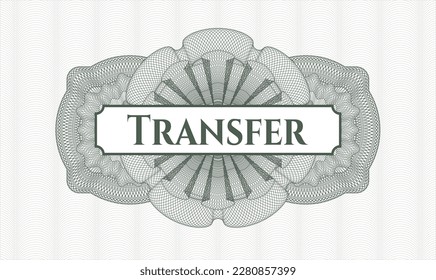 Green abstract linear rosette. Vector Illustration. Detailed with text Transfer inside