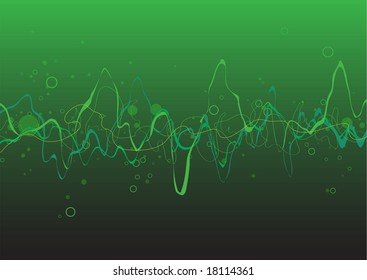 Green Abstract lines background: composition of curved lines - great for backgrounds, or layering over other images