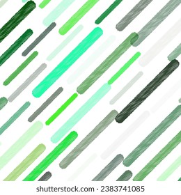 Líneas abstractas verdes, fondo de rectángulos redondeados con guiones y esbozados. Patrón de fondo de escritorio de Holyday. Ilustración del vector