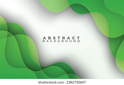 Green Abstract Liquid Fluid Background, Overlap Layer. Waves Fluid Shapes Composition. Vector Illustration