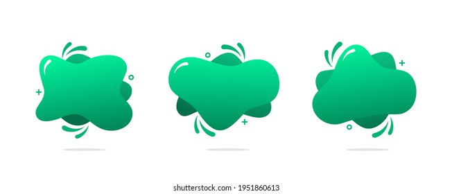 Green abstract liquid with gradient color for background template