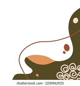 green abstract liquid and line shape for ornament or decoration corner border and header background
