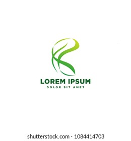 green abstract logo template