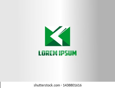 Green abstract logo. Abstract logo with typography.