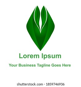 green abstract logo, vector logo with natural colors.