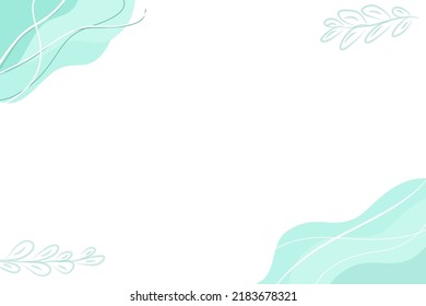 Green abstract minimal style and  decorated by cute leaves 