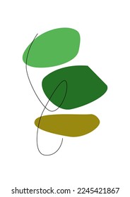 green abstract minimalist vector illustration  background for wall decoration.