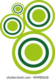 Green abstract modern circles