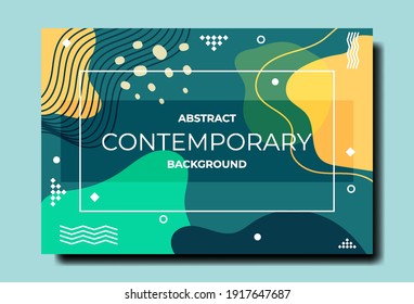 Green abstract modern contemporary vector background template. Art banner. Eps 10. Memphis element. isolated an object.