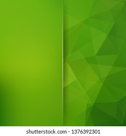 Green abstract mosaic background. Blur background. Triangle geometric background. Design elements. Vector illustration