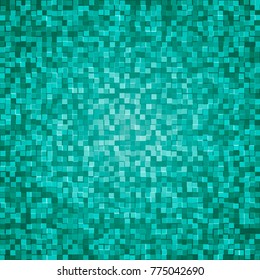 Green abstract mosaic.  Geometric spotted squares backdrop. Technology background. Design template for your projects. Vector illustration.