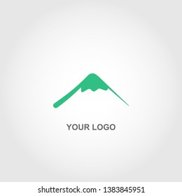 green abstract mountain logo. gradation color template design vector