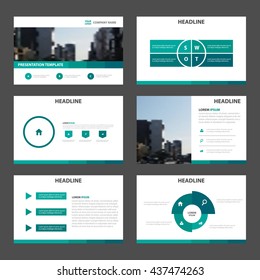 Green Abstract multipurpose presentation templates, Infographic elements template flat design set for brochure flyer leaflet marketing advertising banner template