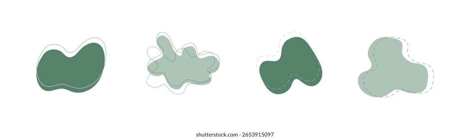 Elemento de formas de blob orgânico abstrato verde
