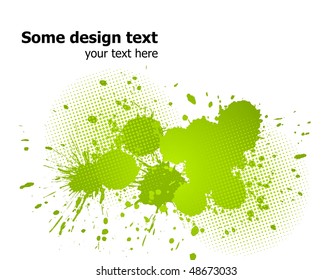La pintura abstracta verde salpicará la ilustración. Vector