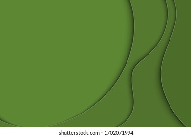 fondo 3d de papel abstracto verde. plantilla de diseño de formas de onda vectorial