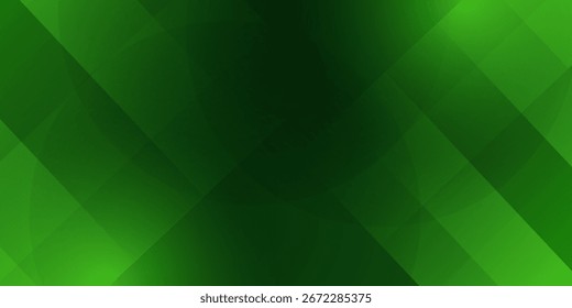 Green abstract pattern background. Geometric shapes. Lines, triangles, angles, folds, polygons, diamonds, 3D, simple abstract, modern.