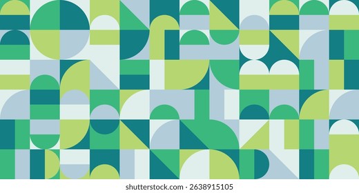 Green abstract pattern with geometric shapes