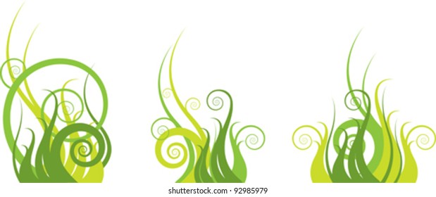 Green abstract pattern with swirls