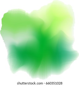Green abstract picturesque grunge background. Watercolor trendy hand drawn artistic brushstroke illustration. Vector