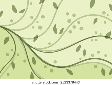Green abstract plant line presentation background. vector illustration.