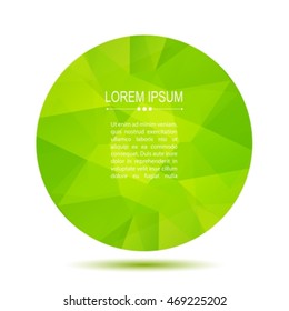 Green abstract polygonal frame isolated on white. Trendy design element. Monochrome background.