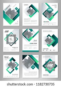 Green abstract presentation slide templates. Infographic elements template  set for web, print, annual report brochure, business flyer leaflet marketing and advertising template. Vector Illustration