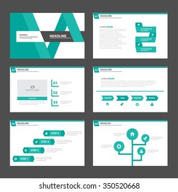 Green Abstract presentation template Infographic elements flat design set for brochure flyer leaflet marketing advertising