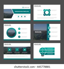 Green Abstract presentation templates, Infographic elements template flat design set for annual report brochure flyer leaflet marketing advertising banner template