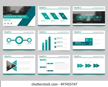 Green Abstract presentation templates, Infographic elements flat design, set for annual report brochure flyer leaflet marketing advertising banner 