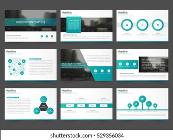 Green Abstract presentation templates, Infographic elements  flat design set for annual report brochure flyer leaflet marketing advertising banner 