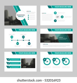 Green Abstract presentation templates, Infographic elements flat design set for annual report brochure flyer leaflet marketing advertising banner 