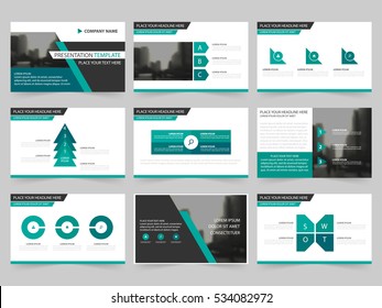 Green Abstract presentation templates, Infographic elements template flat design set for annual report brochure flyer leaflet marketing advertising banner template
