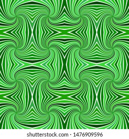 Green abstract psychedelic seamless striped spiral vortex pattern background design - vector graphic with swirling rays