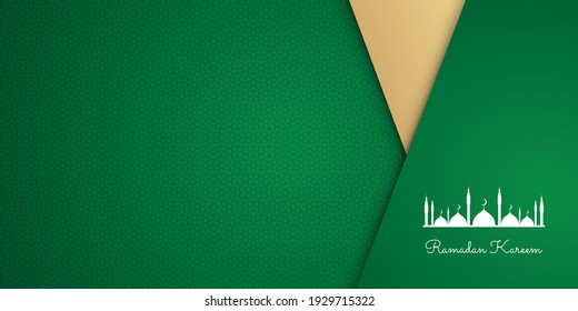 Green abstract ramadan background for greeting card, banner, flier, presentation design and much more