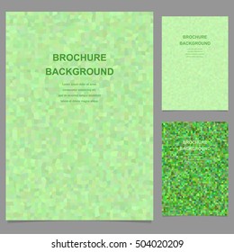 Green abstract rectangle tile mosaic brochure template