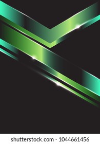 green abstract retro geometric vector background design with sparkle shiny light and black background