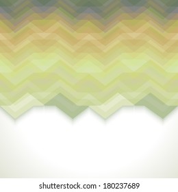 Green Abstract Retro Vector Background, Fashion Zigzag Pattern of Color Stripes