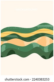 Green abstract rice field top view with texture vector background. Nature pattern, eco illustration, countryside poster design. Vertical agriculture landscape, simplicity ecology poster