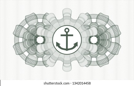 Green abstract rosette with anchor icon inside