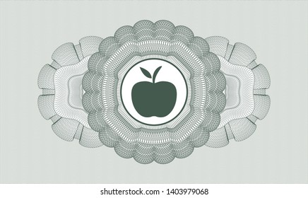 Green abstract rosette with apple icon inside