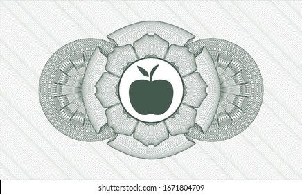Green abstract rosette with apple icon inside