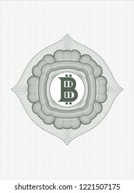 Green abstract rosette with bitcoin icon inside