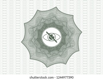 Green abstract rosette with blind icon inside