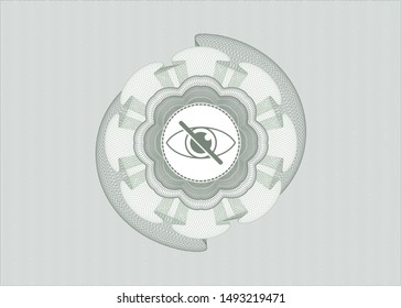 Green abstract rosette with blind icon inside